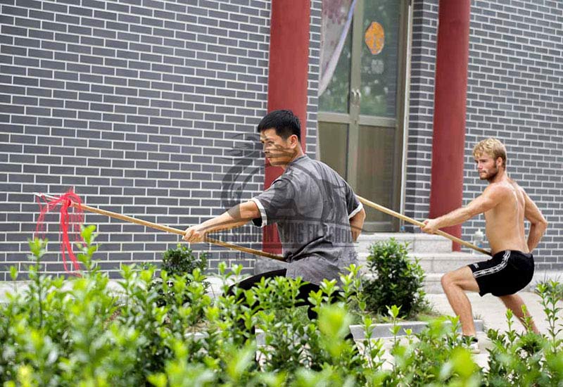 Master and Student training Kung Fu