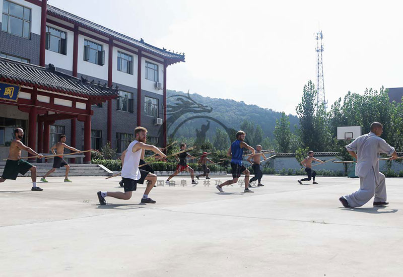 Shaolin Kung Fu Group Staff Training