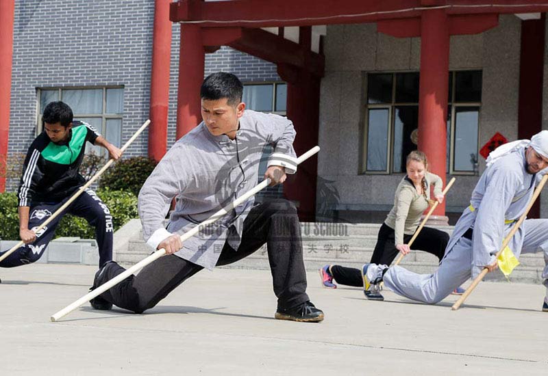 Shaolin Kung Fu Staff Pose