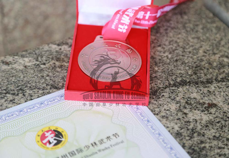 certification and medals wushu competition