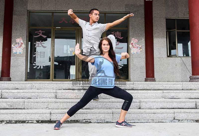 girl learning kung fu