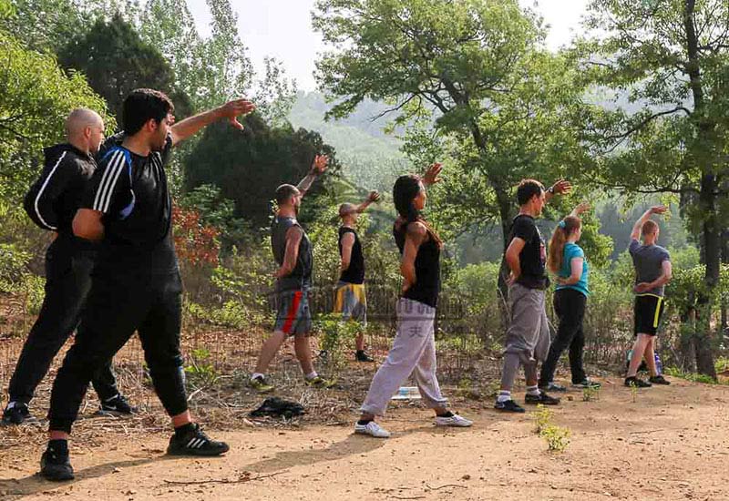 group of students doing Qi Gong