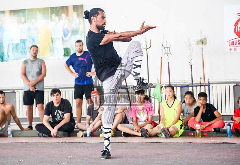 indian students training kung fu in china