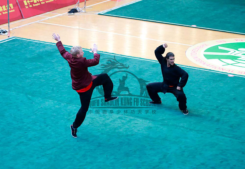 wushu students performing in chinese competition
