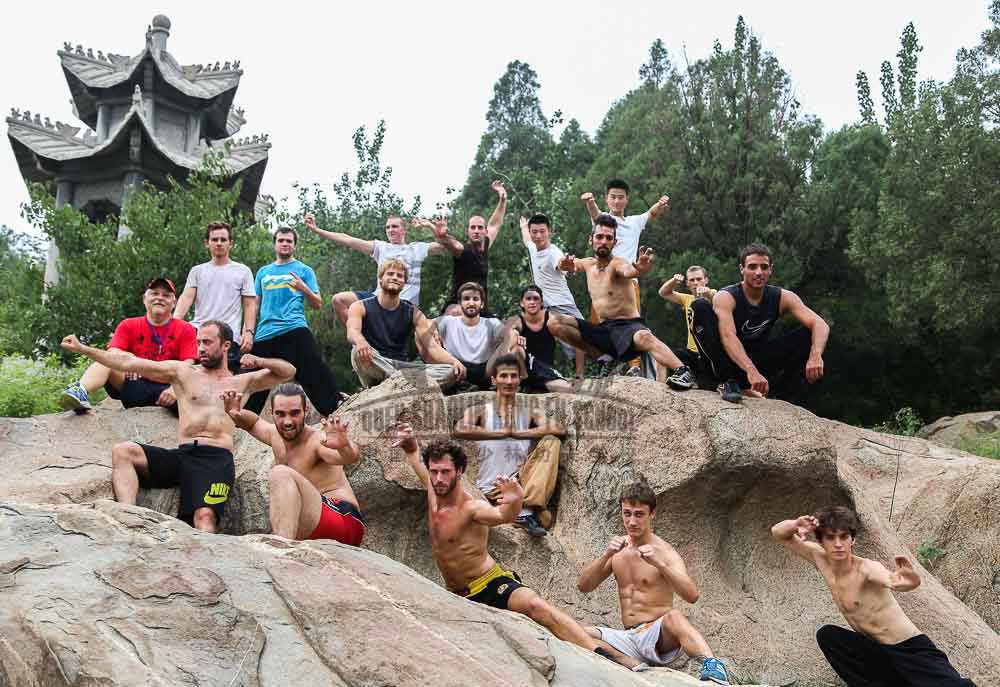 group picture kung fu school mountain