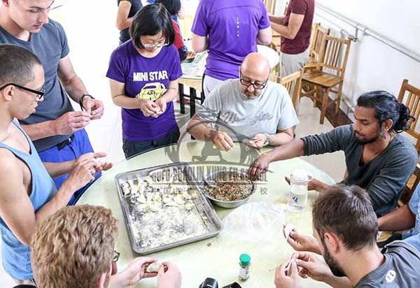 making dumplings for chinese new year