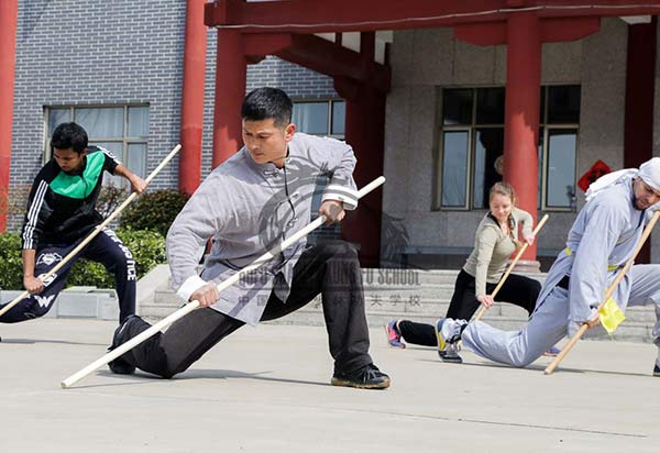 Staff form training kung fu master